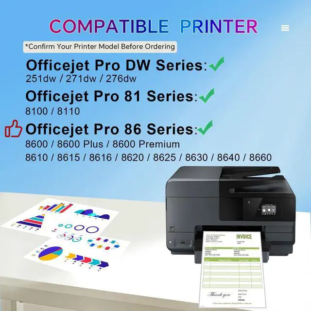Alt view image 2 of 7 - 950XL Ink Cartridges Compatible Replacement for 950 Black Ink Cartridges Work for Officejet Pro 8100 8600 8610 8620 8630 8640 8615 8625 251dw 271dw 276dw Printers-2 Pack (Black)