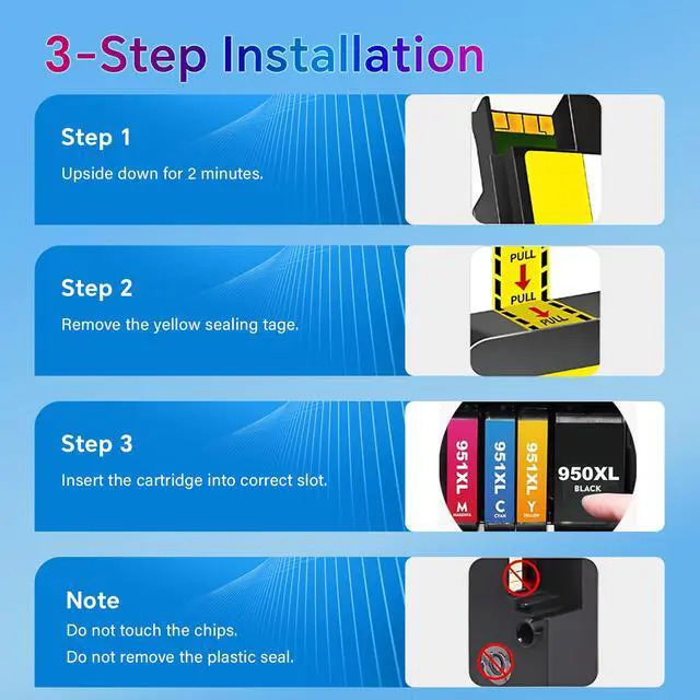 Alt view image 6 of 7 - 950XL Ink Cartridges Compatible Replacement for 950 Black Ink Cartridges Work for Officejet Pro 8100 8600 8610 8620 8630 8640 8615 8625 251dw 271dw 276dw Printers-2 Pack (Black)
