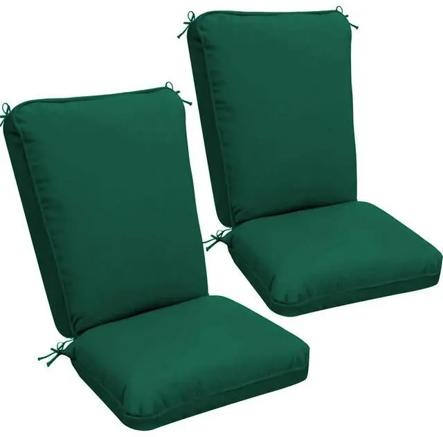 Alt view image 7 of 7 - 2 Pack Adirondack Chair Cushions, Waterproof & Fade-Resistant Outdoor Rocking Chair Cushion Set, Removable Seat Pads with Ties for High Back Dining or Patio Chairs, Green1#