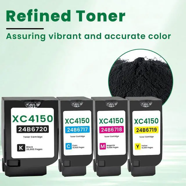 Alt view image 4 of 7 - XC4140 XC4150 Toner Cartridge with Chip for XC4143 Printer 4-Pack | 24B6717 24B6718 24B6719 24B6720 Toner Cartridge High Yield Compatible for Lexmark XC4153 Printer Ink