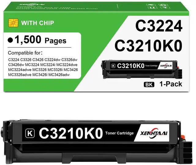 Main image of C3210K0 MC3326 C3224 Toner Cartridges (Black,with Chip) 1-Pack Compatible for Lexmark C3210 MC3226 Black Toner Cartridges C3210K0 Work for C3326 MC3326 C3426 MC3426 Printer(1,500 Pages)