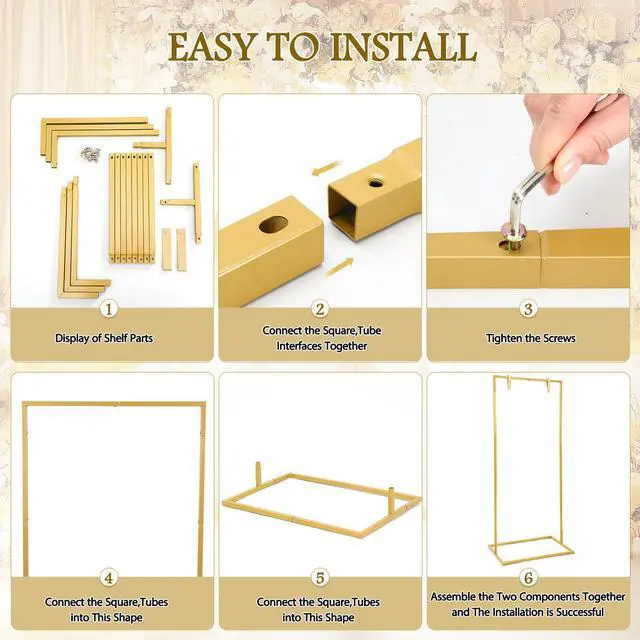 Alt view image 4 of 7 - 3 Pack Wedding Sign Holder Adjustable Metal Wedding Sign Stand with 8 Leather Straps Floor Display Easel Stand for Welcome Seating Chart Ceremony Reception Decor(Gold)