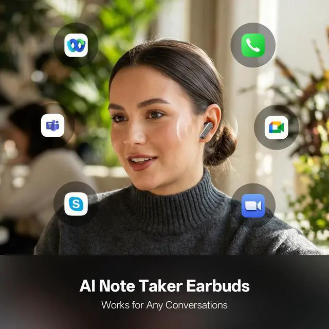 Alt view image 2 of 7 - Nano+ AI Voice Recorder Earbuds, AI Note Taker for Meetings & Calls | Real-time transcription and translation across 78 languages, AI-powered summaries, and 45 dB hybrid ANC