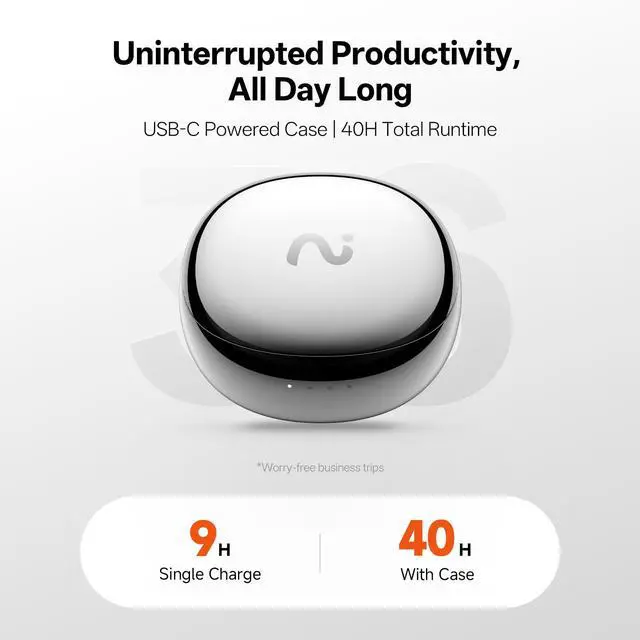 Alt view image 6 of 7 - Nano+ AI Voice Recorder Earbuds, AI Note Taker for Meetings & Calls | Real-time transcription and translation across 78 languages, AI-powered summaries, and 45 dB hybrid ANC