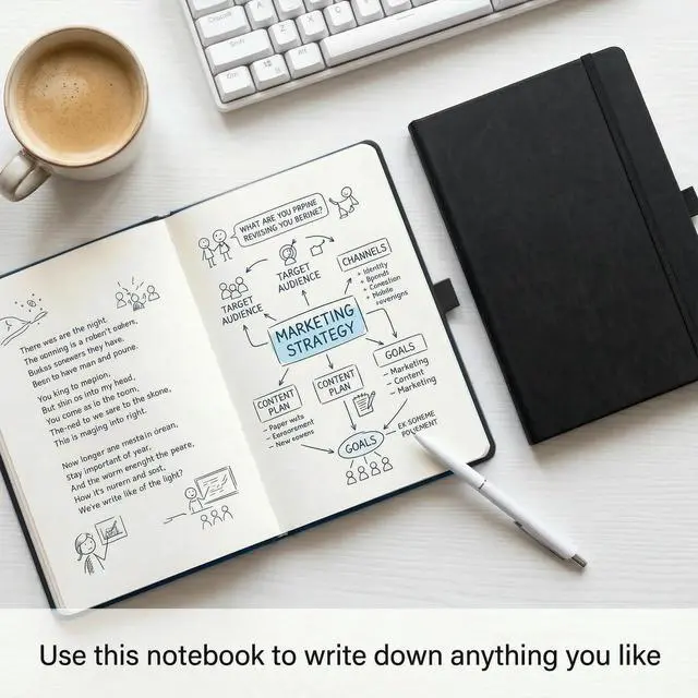 Alt view image 3 of 6 - 36 Pack Pu Leather Lined Journal Notebooks, A5 Executive Notebooks Bulk, 5.5 x 8.3 Inch Hardcover Notepad for Business Office School (black)