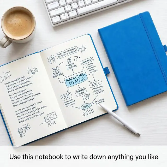 Alt view image 3 of 6 - 36 Pack Pu Leather Lined Journal Notebooks, A5 Executive Notebooks Bulk, 5.5 x 8.3 Inch Hardcover Notepad for Business Office School (blue)