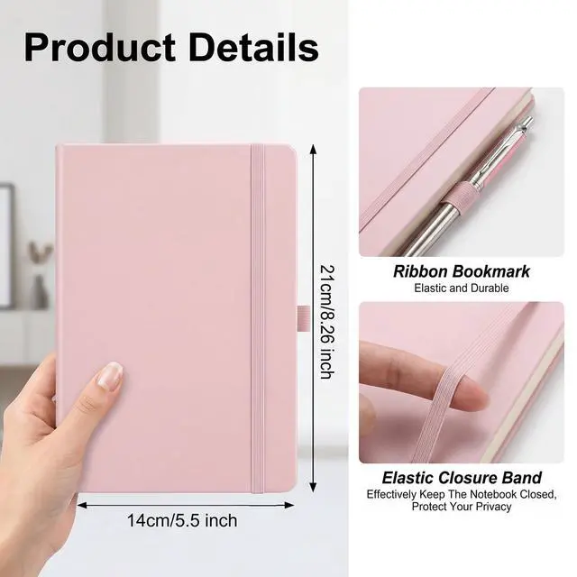 Alt view image 2 of 5 - 36 Pack Pu Leather Lined Journal Notebooks, A5 Executive Notebooks Bulk, 5.5 x 8.3 Inch Hardcover Notepad for Business Office School (light color)