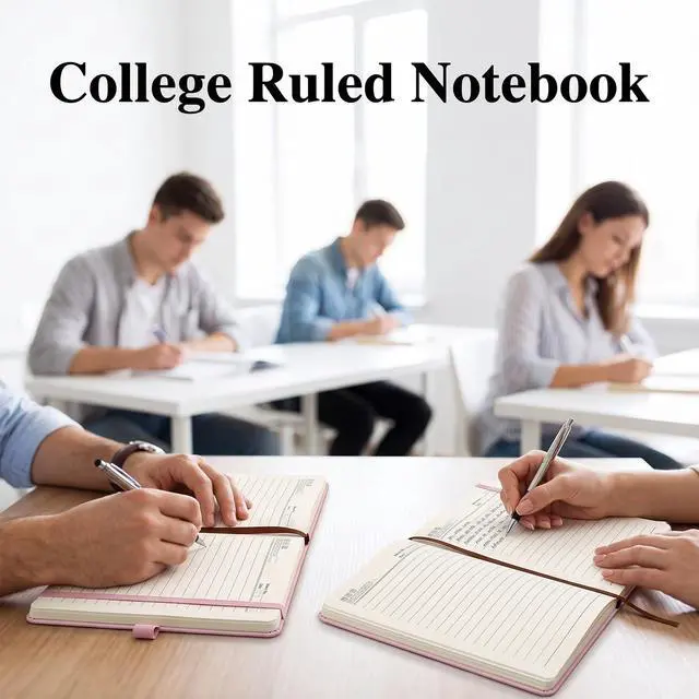 Alt view image 5 of 5 - 36 Pack Pu Leather Lined Journal Notebooks, A5 Executive Notebooks Bulk, 5.5 x 8.3 Inch Hardcover Notepad for Business Office School (light color)