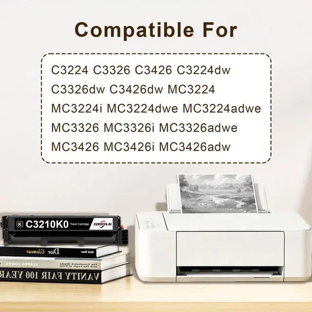 Alt view image 2 of 5 - C3210K0 MC3326 C3224 Toner Cartridges (Black,with Chip) 1-Pack Compatible for Lexmark C3210 MC3226 Black Toner Cartridges C3210K0 Work for C3326 MC3326 C3426 MC3426 Printer(1,500 Pages)