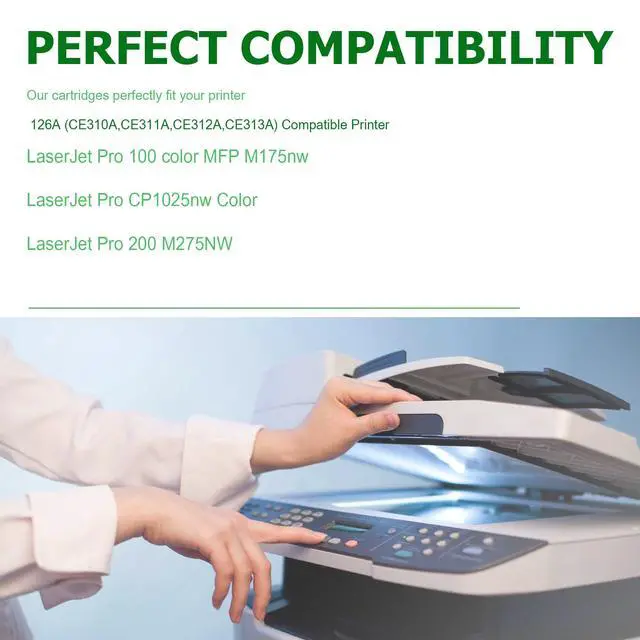 Alt view image 2 of 7 - 126A Printer Toner Replacement for HP 126A Toner Cartridge M175nw cp1025nw | Fit for HP LaserJet Pro 100 Color MFP M175nw Toner,cp1025nw Toner,M275 Printer ink (Black,Cyan, Magenta, Yellow 4-Pack)