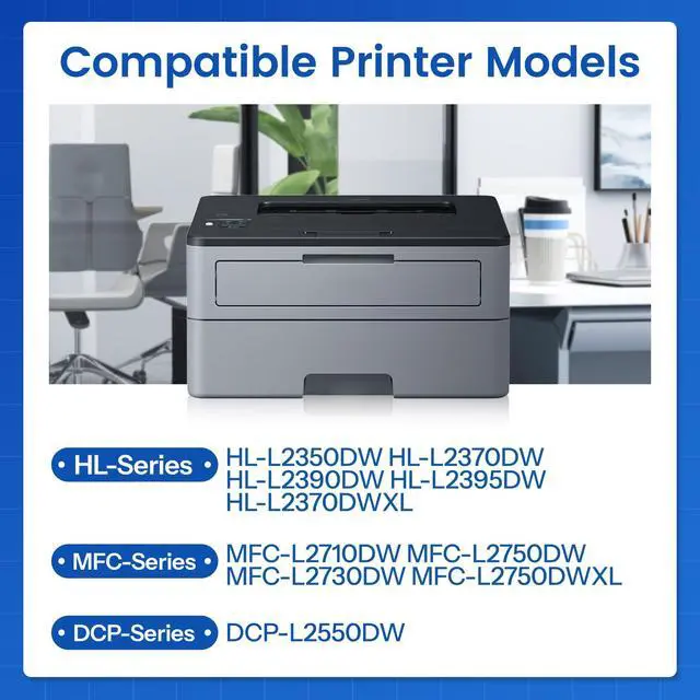 Alt view image 2 of 5 - TN-760 TN760 High Yield Black Toner Cartridge Compatible Replacement for Brother TN760 TN 760 HL-L2350DW HL-L2370DW HL-L2390DW HL-L2395DW MFC-L2710DW DCP-L2550DW Printer Toner (2 Pack)