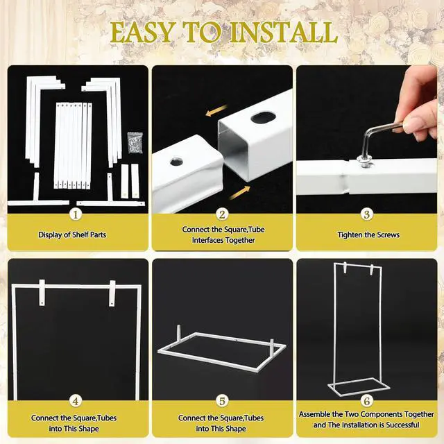 Alt view image 4 of 7 - 3 Pack Wedding Sign Holder Adjustable Metal Wedding Sign Stand with 8 Leather Straps Floor Display Easel Stand for Welcome Seating Chart Ceremony Reception Decor(White)