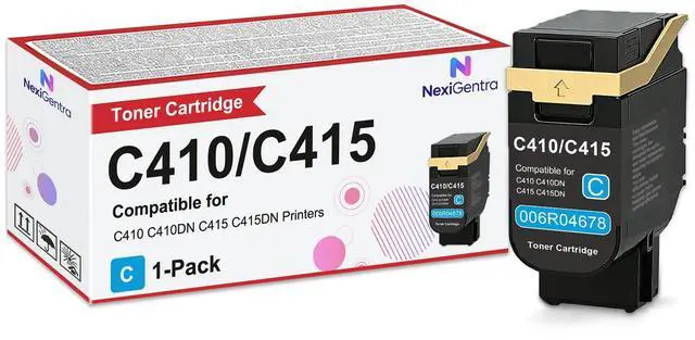Main image of C410 Toner Cartridge 006R04678 Cyan Toner Cartridges Compatible for Xerox Genuine C410 C410DN C415 C415DN Printers Series Standard Capacity 2,000 Pages 1-Pack Cyan