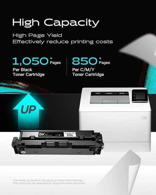 Alt view image 3 of 7 - 215A Toner Cartridges 4 Pack with Chip Replacement for HP 215 A | Works with HP W2310A W2311A W2312A W2313A for HP LaserJet Pro M183fw M183fdw M182nw M155dw M155nw (Black Cyan Magenta Yellow)