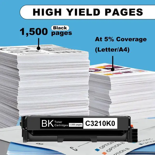 Alt view image 3 of 5 - C3210K0 MC3224 Toner Cartridges Compatible for Lexmark C3224 C3326 Toner Cartridge C3210K0 for C3210 C3326 C3426 MC3224 MC3326 MC3426 Laser Printers (BK)