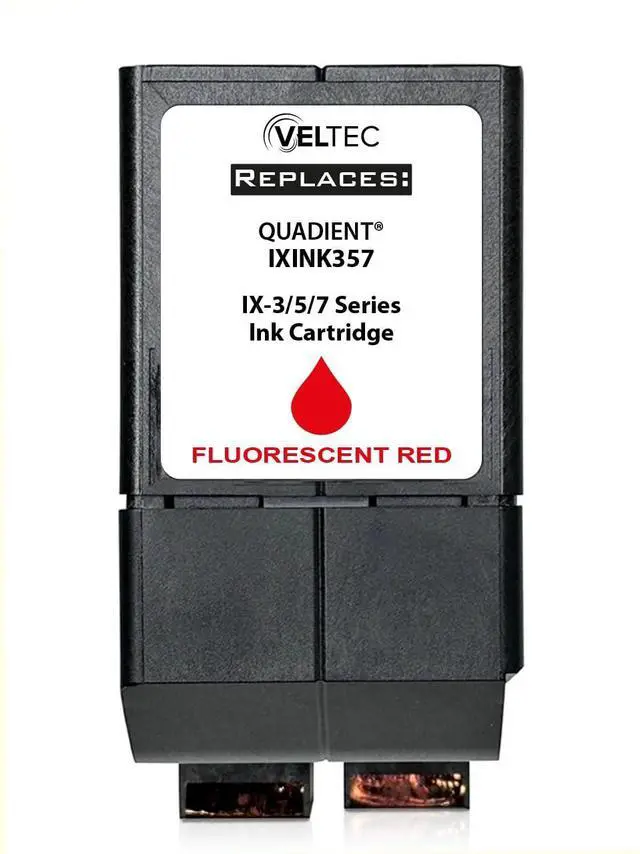 Alt view image 3 of 5 - Made in USA Compatible IXINK357 Quadient Neopost Red Ink Cartridge for IX3, IX5 & IX7 Postage Meters Mailing System