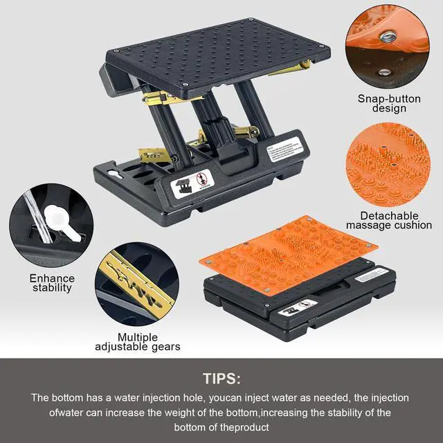 Alt view image 5 of 6 - Footrest Under DeskHeight Adjustable footrest with Reflexology Pad | Foldable Ergonomic Foot Stool for Muscle Tension Relief, Suitable for Office, Home & All-Season Use(Orange)