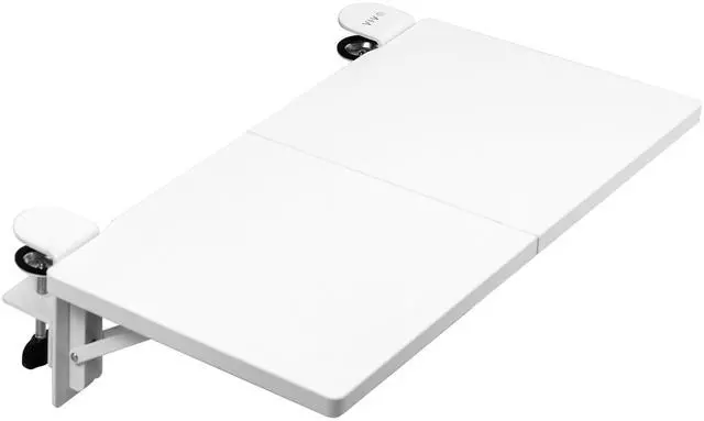 Main image of White Clamp-on 24 x 12 in Desk Extender, DESK-EXT24W | Foldable, Wrist Support Arm Rest, Office Keyboard Tray, Side Table Extension Attachment