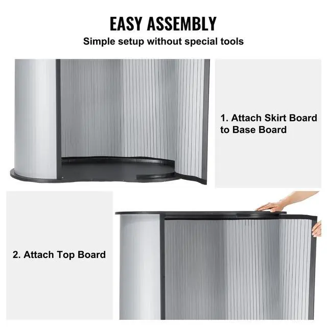Alt view image 4 of 7 - Portable Tradeshow Podium Table, 35.43" x 19.29" x 37.01", Display Exhibition Counter Stand Booth Fair with Wall, Foldable Promotion Retail Bar Table Pop Up Podium Counter with Carrying Bag