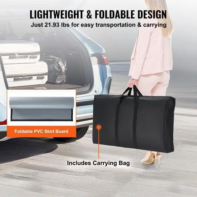 Alt view image 6 of 7 - Portable Tradeshow Podium Table, 35.43" x 19.29" x 37.01", Display Exhibition Counter Stand Booth Fair with Wall, Foldable Promotion Retail Bar Table Pop Up Podium Counter with Carrying Bag