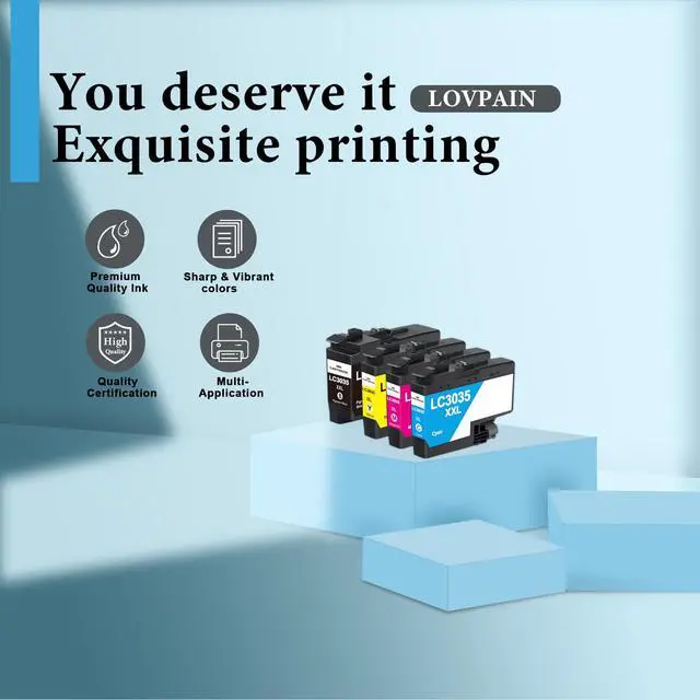 Alt view image 4 of 7 - LC3035XXL Ultra High Yield Ink Cartridge Set (4-Pack, 1BK/1C/1M/1Y) Replacement for Brother LC3035 LC3033 BK/C/M/Y XXL Ink Cartridges Work for MFC-J995DW MFC-J805DW MFC-J815DW Printer