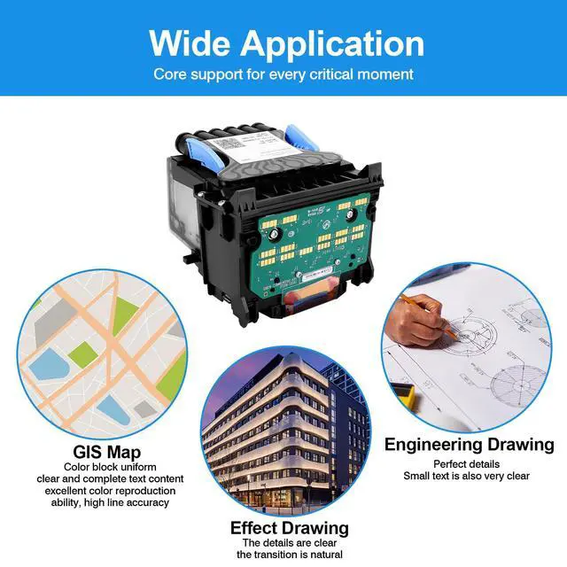 Alt view image 5 of 6 - B3P06A 727 Designjet Printhead with Upgrade Chip, Replacement for hp 727 Printhead, Compatible with hp DesignJet Wide Format Printer T920 T930 T1500 T1530 T2500 T2530 T3500