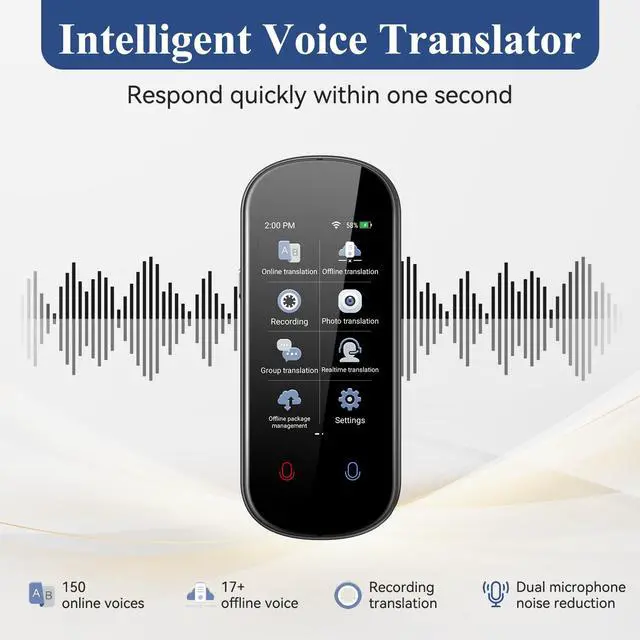 Alt view image 4 of 7 - Language Translator Device, VORMOR Two-Way AI Voice Translator for Voice/Text/Offline/Photo Translation 150+ Language Online Translation Portable Tow Way Translator Device for Business Learning Travel