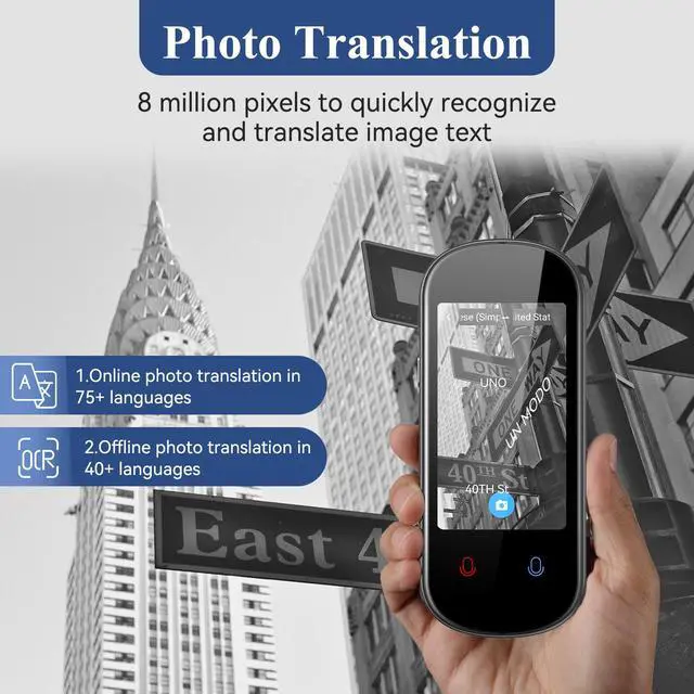 Alt view image 5 of 7 - Language Translator Device, VORMOR Two-Way AI Voice Translator for Voice/Text/Offline/Photo Translation 150+ Language Online Translation Portable Tow Way Translator Device for Business Learning Travel