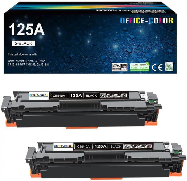 Main image of 125A Black Toner Cartridges Replacement for HP 125A CM1312,CP1215,CP1515 | Works with HP Color Laserjet CM1312nfi CM1312 MFP,CP1215, CP1515, CP1518ni Printer Ink (2 Pack)