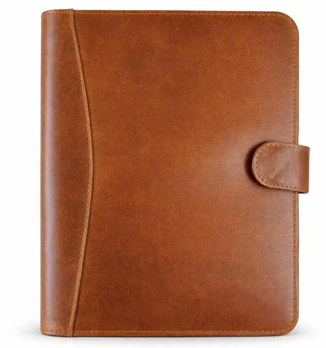 Main image of Leather Padfolio Legal Pad Portfolio Organizer | Handmade Executive Notebook Binder | Heavy Duty Full Grain Cow Hide Resume Interview Folio for Men Women, Rustic NoteBook Folder (Cognac Tan)