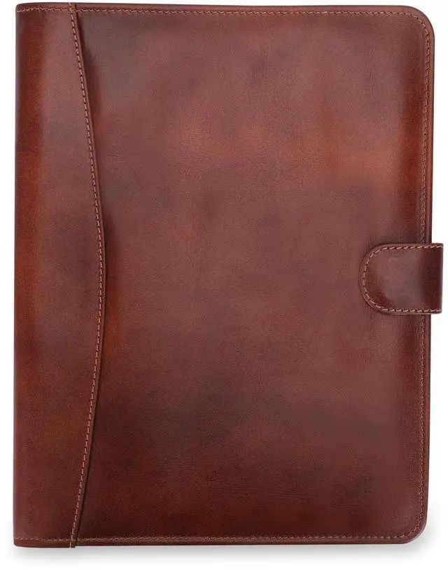 Main image of Leather Padfolio Legal Pad Portfolio Organizer | Handmade Executive Notebook Binder | Heavy Duty Full Grain Cow Hide Resume Interview Folio for Men Women, Rustic NoteBook Folder (Wine)