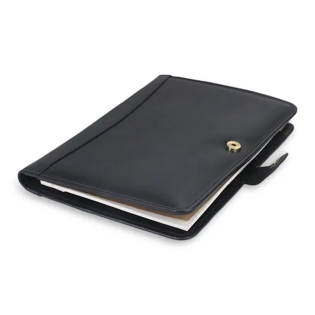 Alt view image 6 of 7 - Leather Padfolio Legal Pad Portfolio Organizer | Handmade Executive Notebook Binder | Heavy Duty Full Grain Cow Hide Resume Interview Folio for Men Women, Rustic NoteBook Folder (Black)