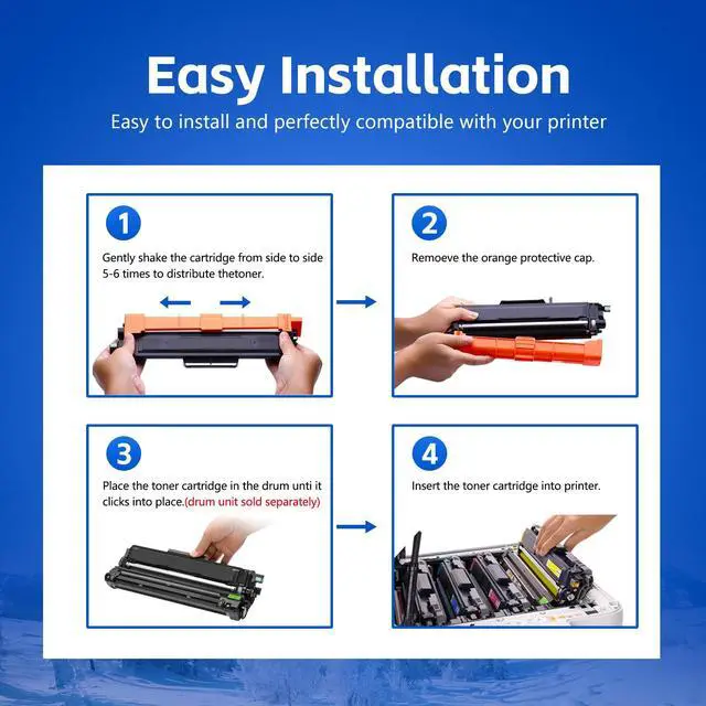 Alt view image 5 of 7 - TN221 TN225 Toner Cartridges Replacement for Brother TN221 Toner Cartridges for MFC-9130CW MFC-9340CDW HL-3170CDW Printer Ink (5 Pack)