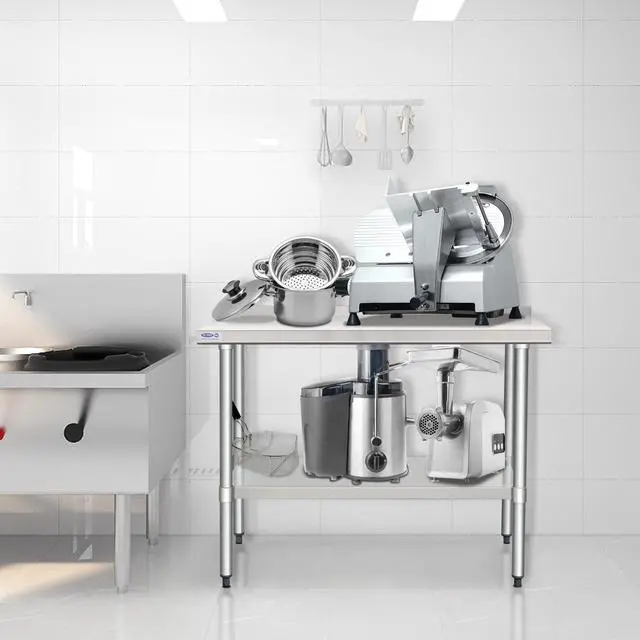 Alt view image 6 of 7 - HARDURA Stainless Steel Table with Backsplash Metel Prep Table Commercial Kitchen Workbench 24x60 Inches NSF