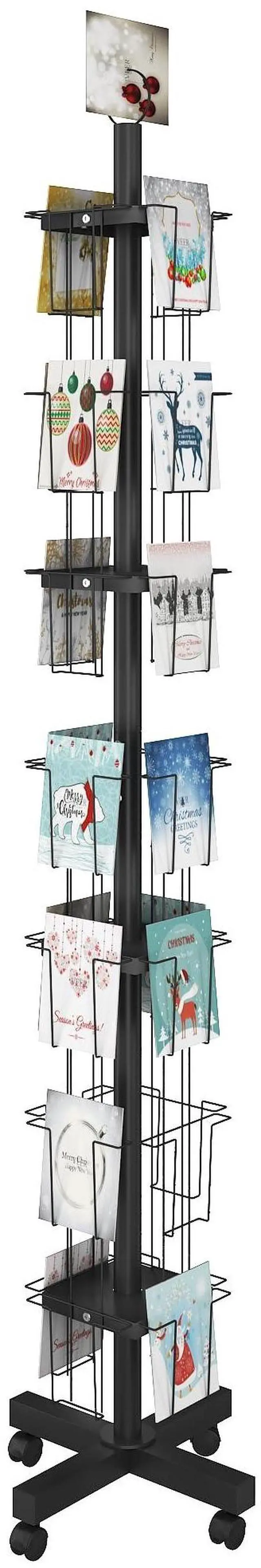 Main image of 28 Pockets Countertop Rotating Greeting Card Rack, 7 Tier magazine Display Stand Rotating magazine rack for Postcards, Brochures, and Greeting Card (28 Pockets)