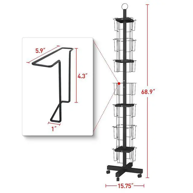 Alt view image 4 of 6 - 28 Pockets Countertop Rotating Greeting Card Rack, 7 Tier magazine Display Stand Rotating magazine rack for Postcards, Brochures, and Greeting Card (28 Pockets)