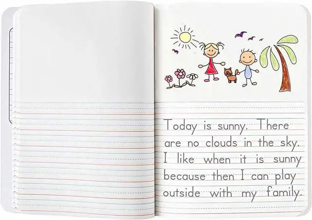 Alt view image 5 of 6 - 24 Pack Primary Journal Grades K-2 Half Page Ruled Composition Notebook I 200 Pages (100 Sheets) / Primary Writing Journal I Back to School Supplies I Primary Composition Notebook for Preschool Kids