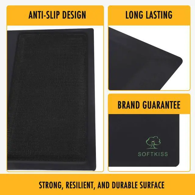 Alt view image 7 of 7 - Anti-Fatigue Standing Office Chair Mat for Hardwood Floor with Cushioned Foam Foot Support, 48 x 36 Desk Chair mat, Scratch Resistant and Waterproof Anti-Slip Surface, Soft Ergonomic Cushion