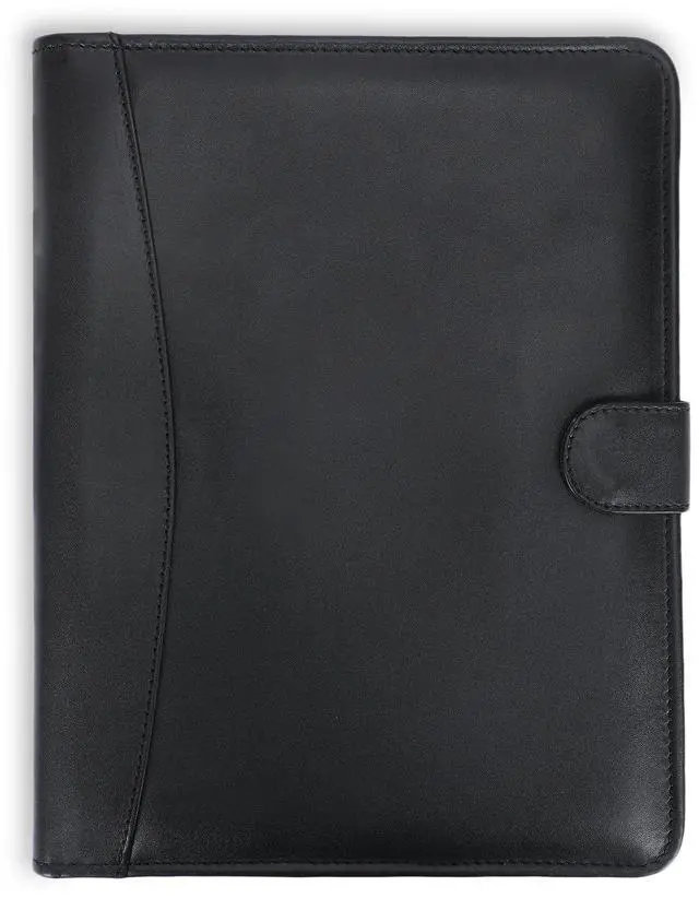 Main image of Leather Padfolio Legal Pad Portfolio Organizer | Handmade Executive Notebook Binder | Heavy Duty Full Grain Cow Hide Resume Interview Folio for Men Women, Rustic NoteBook Folder (Black)