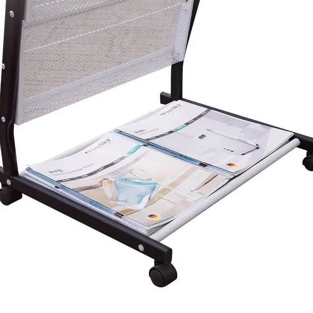 Alt view image 5 of 6 - floor standing Brochure Display Stand with 4 wheels and 6 layers for reception rooms or offices magazine display stand (52'X18.7'X15.7')