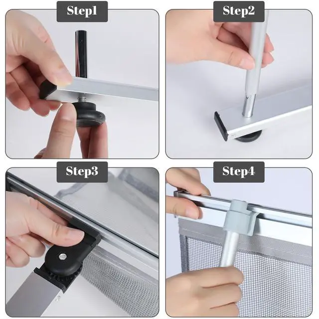 Alt view image 3 of 6 - 2 Pcs Mesh Literature Stand Magazine Display Rack with 4 Pocket, Portable Roll up Foldable Trade Show Display with Carrying Bag, Lightweight Magazine Rack Floor Standing for Exhibition Office