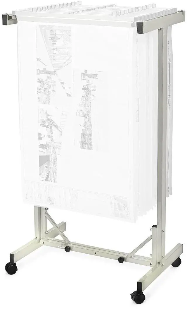 Main image of Adir Mobile Blueprint Storage Rack - Adjustable Mobile Blueprint Holder, Vertical Architect Drawing Rack with Wheels, Poster Display, Construction Plans Holder (Without Blueprint Clamps)