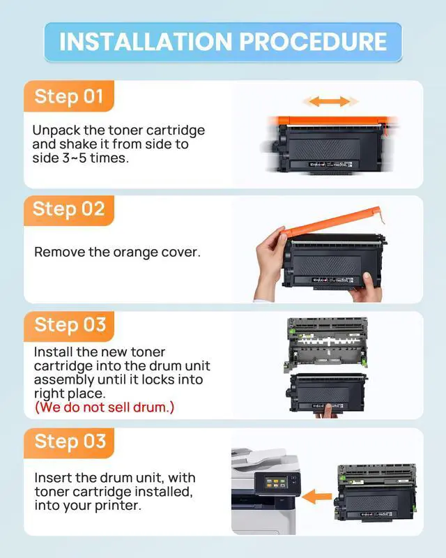 Alt view image 7 of 7 - TN920XL TN920 Toner Cartridge DR920 Drum Unit TN 920XL High Yield | Compatible for Brother TN 920XL DR 920 Drum 920 DR-920 HL-L6210DWT HL-L5210DN HL-L5210DWT MFC-L5915DW L5710DW Printer(3 Pack)
