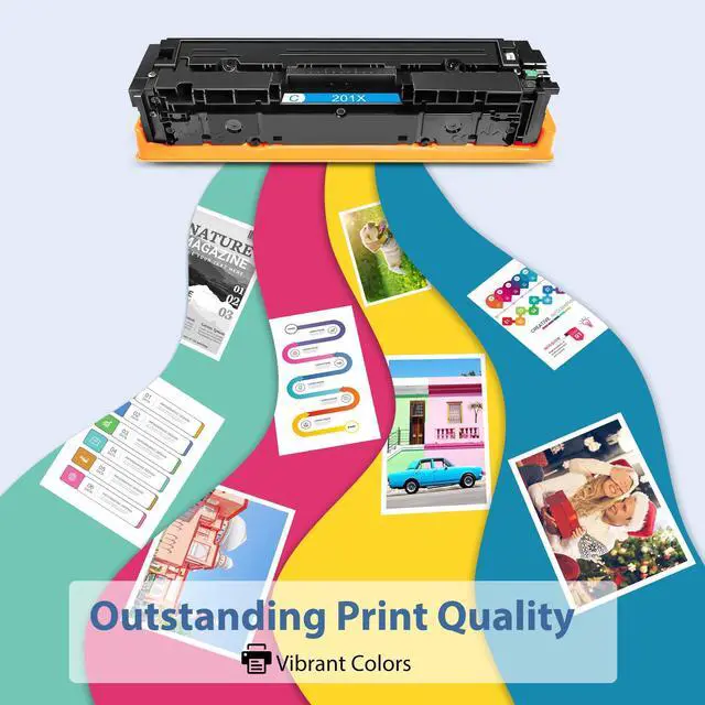 Alt view image 6 of 6 - 201X Toner Cartridges 4 Pack Compatible for Color Laser Jet Pro M277dw Reaplacement for HP201X CF400X Set High Yield with M252dw MFP M277dw M277n M277c6 Printer (Black/Cyan/Magenta/Yellow)
