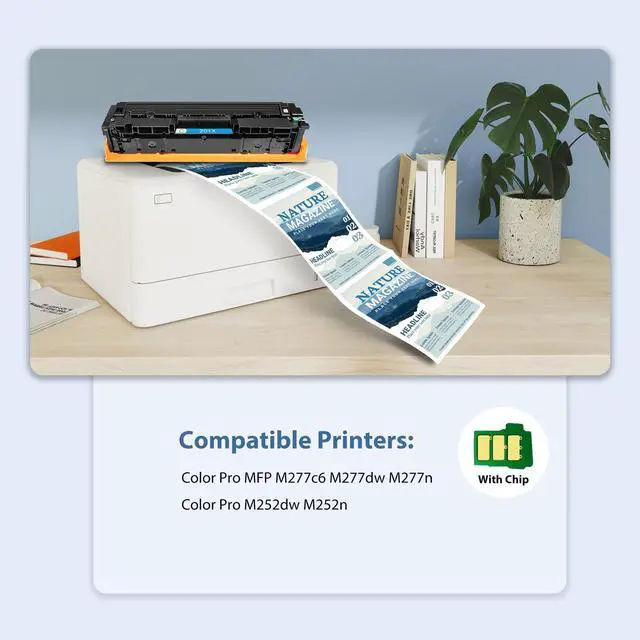 Alt view image 4 of 6 - 201X Toner Cartridges 4 Pack Compatible for Color Laser Jet Pro M277dw Reaplacement for HP201X CF400X Set High Yield with M252dw MFP M277dw M277n M277c6 Printer (Black/Cyan/Magenta/Yellow)