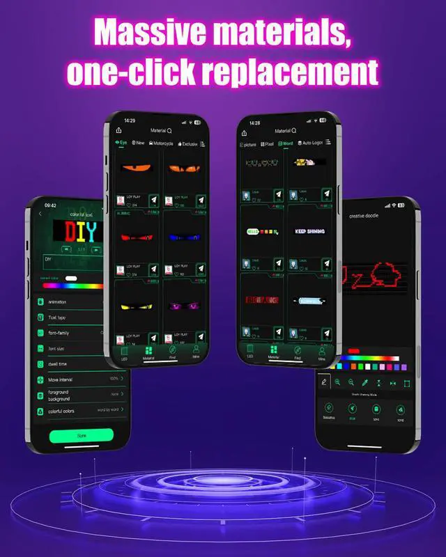 Alt view image 2 of 7 - 35"*8" Flexible Advertising LED Sign with 21-Key Remote and APP Control,Custom Animations, Patterns & Text,for Store,Hotel,School,Bar