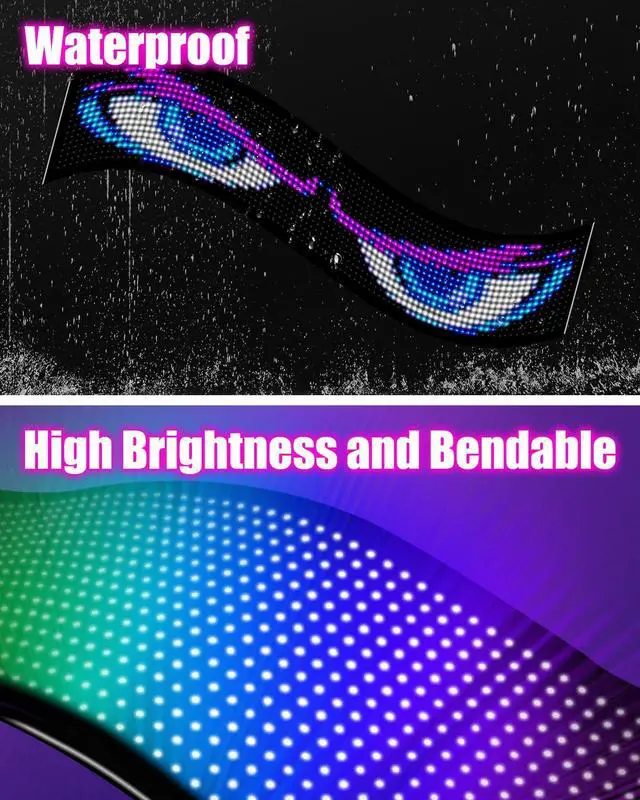 Alt view image 3 of 7 - 35"*8" Flexible Advertising LED Sign with 21-Key Remote and APP Control,Custom Animations, Patterns & Text,for Store,Hotel,School,Bar