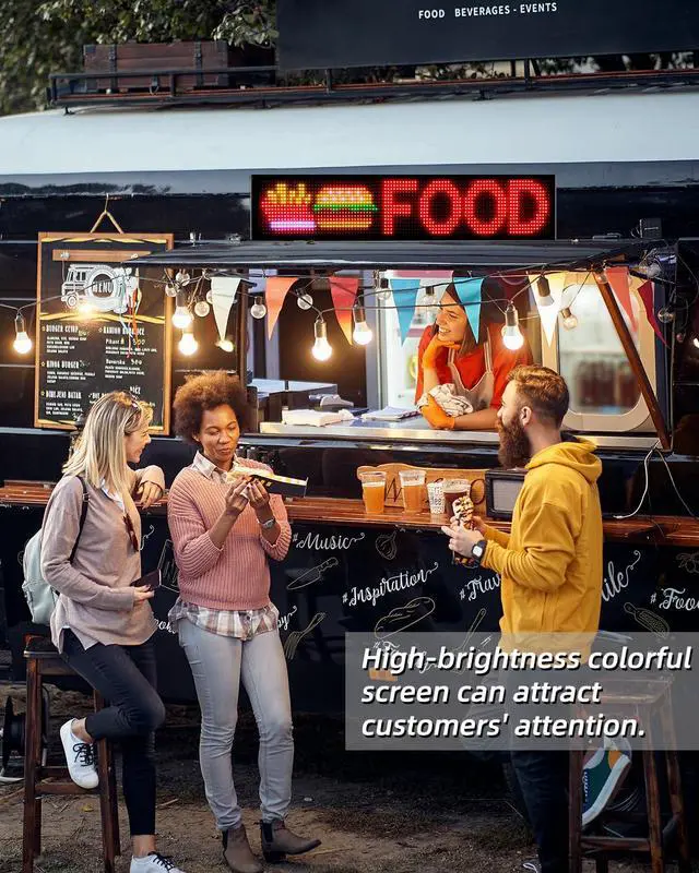 Alt view image 4 of 7 - 35"*8" Flexible Advertising LED Sign with 21-Key Remote and APP Control,Custom Animations, Patterns & Text,for Store,Hotel,School,Bar