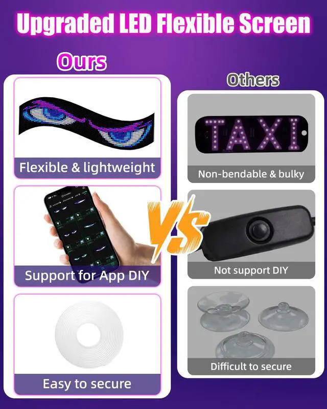 Alt view image 7 of 7 - 35"*8" Flexible Advertising LED Sign with 21-Key Remote and APP Control,Custom Animations, Patterns & Text,for Store,Hotel,School,Bar