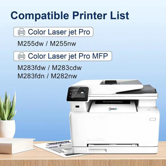 Alt view image 2 of 7 - 206A Black Toner Cartridge 2 Pack W2110A for HP M283fdw M283cdw | Replacement for HP 206A Toner 206X W2110X W2110A Toner Work for HP Color Laser Jet Pro MFP M283fdw M283cdw M255dw Printer